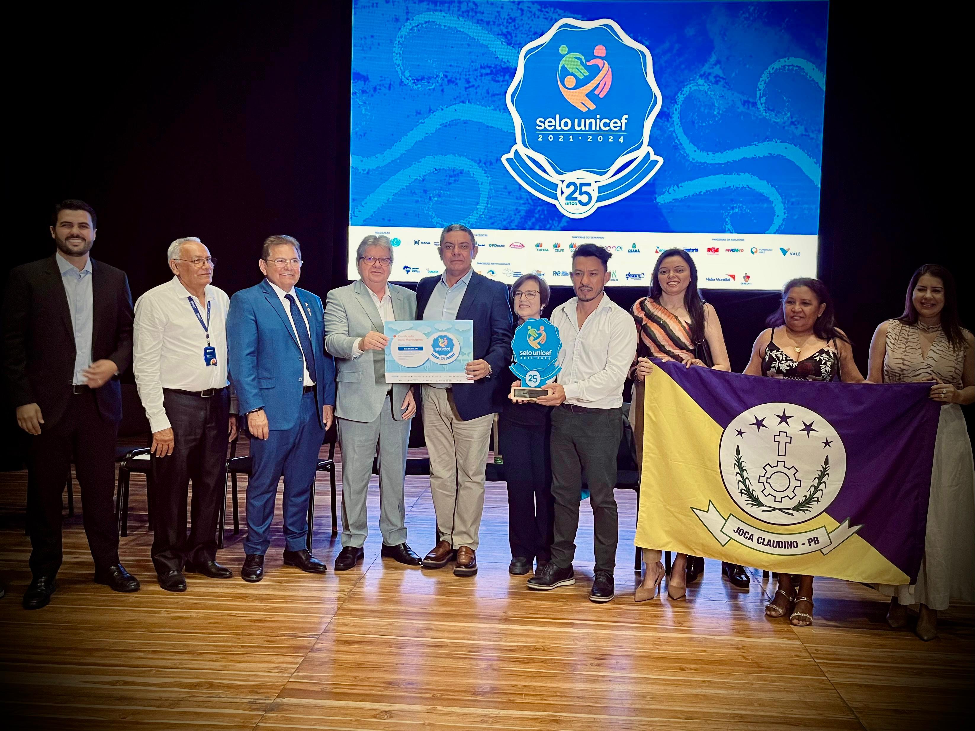 Prefeitura de Joca Claudino recebe Prêmio Selo Unicef 2024