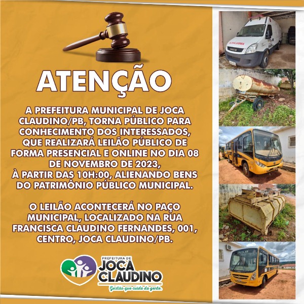 LEILÃO PÚBLICO - BENS DO PATRIMÔNIO PÚBLICO MUNICIPAL